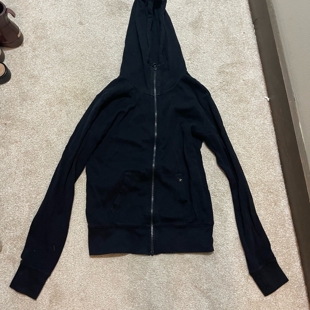 Pact Organic Black Zip-Up Hoodie